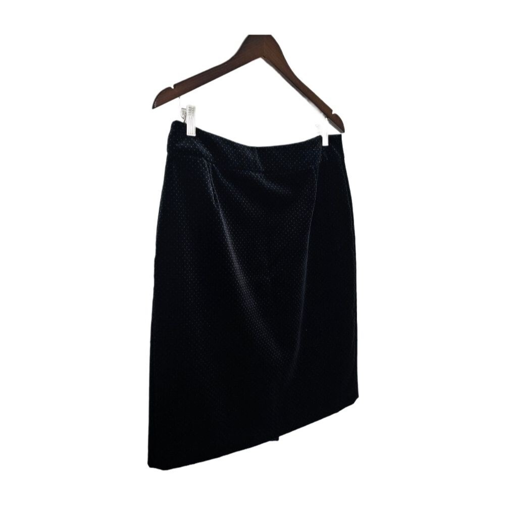 J.Crew whimsigoth dotted velvet black lined pencil midi skirt size large